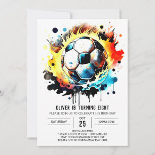 Moderne sport bewerkbare voetbal verjaardag kaart