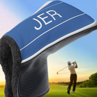 Moderne Sport Geborduurde Golfer Blauwe Putter Golfheadcover