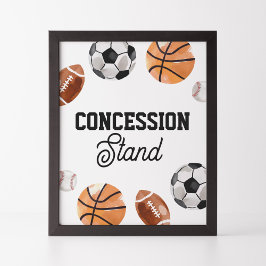 Moderne Sport Kids Verjaardag Concessie Stand Sign Poster
