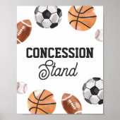 Moderne Sport Kids Verjaardag Concessie Stand Sign Poster (Voorkant)