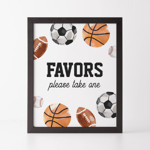 Moderne Sport Kids Verjaardag Favorieten Teken Poster