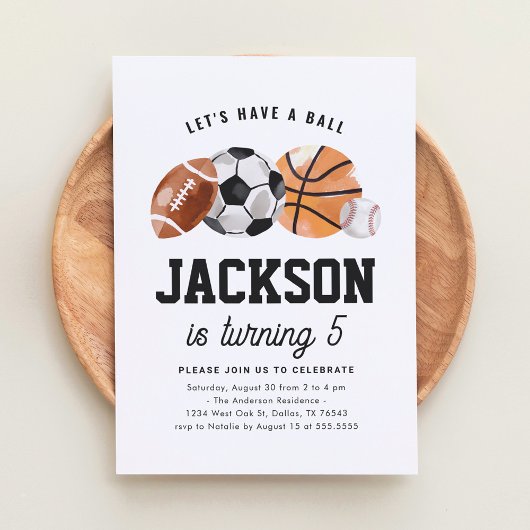 Moderne Sport Kids Verjaardag Kaart