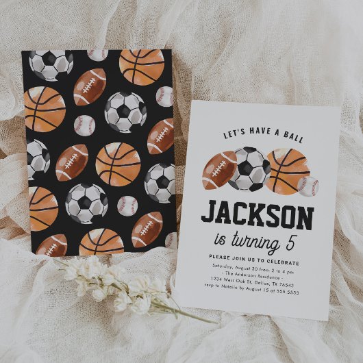 Moderne Sport Kids Verjaardag Kaart