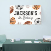 Moderne Sport Kids Verjaardag Spandoek (Beurs)