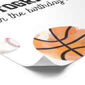 Moderne Sport Kinderen Verjaardag Handtekeningen Poster (Hoek)