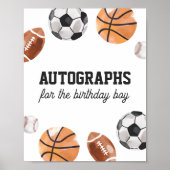 Moderne Sport Kinderen Verjaardag Handtekeningen Poster (Voorkant)