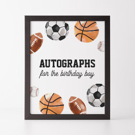 Moderne Sport Kinderen Verjaardag Handtekeningen Poster