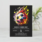 Moderne Sport Printable Voetbal Verjaardag Kaart (Staand voorkant)