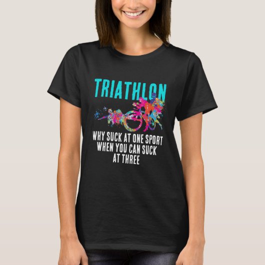 Moderne Sport Sarcasme Triathlon Bold Turquoise Ty T-shirt (Voorkant)