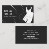Moderne Sport Stijl Professionele Basketbal Coach Visitekaartje (Voorkant / Achterkant)