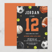 Moderne Sport Thema Verjaardagsfeest Kaart (Voorkant / Achterkant)