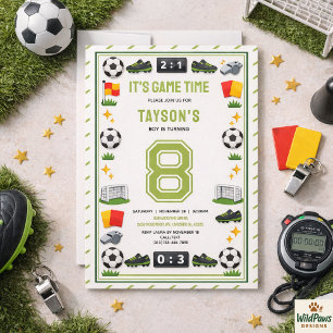 Moderne sportfeestje voor jongens voetbal 8e verja kaart