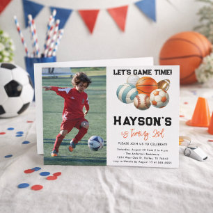 Moderne sportfeestje voor kinderen 2e verjaardag kaart