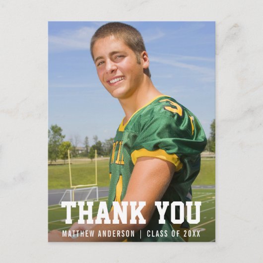 Moderne Sportieve Afstudeer Dank Je (lege achterka Briefkaart (Voorkant)