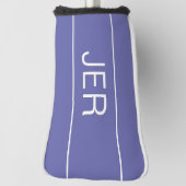 Moderne Sportieve Blauwe Monogram Golfer Golfheadcover (Draai 90)