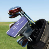 Moderne Sportieve Blauwe Monogram Golfer Golfheadcover (Insitu)