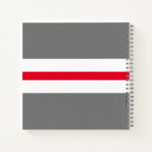 Moderne Sportieve Helder Rood Wit Grijs Racing Str Notitieboek (Achterkant)