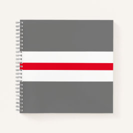 Moderne Sportieve Helder Rood Wit Grijs Racing Str Notitieboek