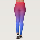 Moderne sportieve monogramme rode blauwe gradiënt leggings (Achterkant)