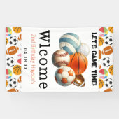 Moderne sportkinderen 2e verjaardag spandoek (Horizontaal)