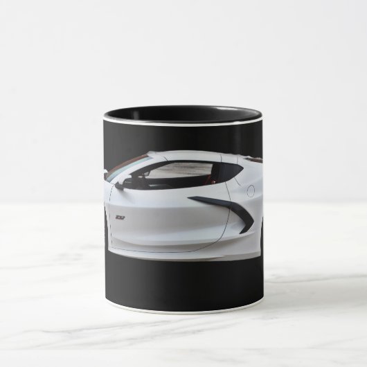 Moderne Sportscar Auto Snelle Auto op Zwarte Mok (Midden)