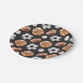 Moderne sportverjaardagsfeestje papieren bordje (Gekanteld)