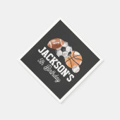 Moderne sportverjaardagsfeestje servet (Hoek)