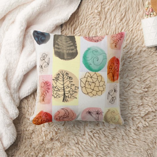 Moderne Spotlight Pen & Ink Natuur Patroon Kussen (Deken)