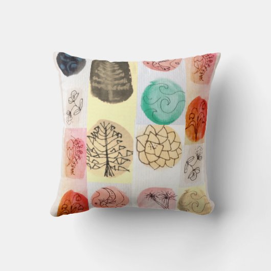 Moderne Spotlight Pen & Ink Natuur Patroon Kussen (Achterkant)