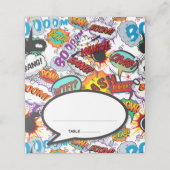 Moderne Spraak Bubble Leuk Retro Stripboek Bruilof Plaatskaartje (Buitenkant ongevouwen)