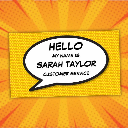 Moderne spraakballon in stripboekstijl naambadge