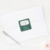 Moderne spraakballon Vastgoed groen Vierkante Sticker (Envelop)