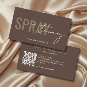 Moderne spray tan QR-code bruin Visitekaartje