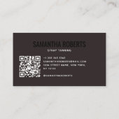 Moderne spray tan QR-code donkerbruin Visitekaartje (Achterkant)
