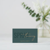 Moderne spray tan QR-code groen Visitekaartje (Staand voorkant)