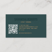 Moderne spray tan QR-code groen Visitekaartje (Achterkant)