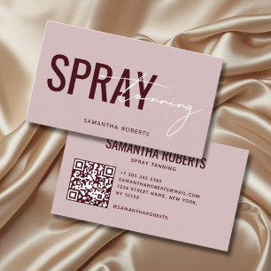 Moderne spray tan QR-code roze rood Visitekaartje
