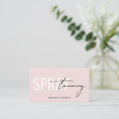Moderne spray tan QR-code roze rood Visitekaartje (Staand voorkant)