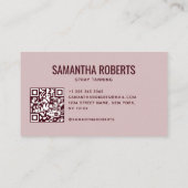 Moderne spray tan QR-code roze rood Visitekaartje (Achterkant)