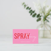Moderne spray tan QR-code roze Visitekaartje (Staand voorkant)