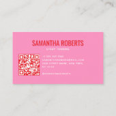 Moderne spray tan QR-code roze Visitekaartje (Achterkant)