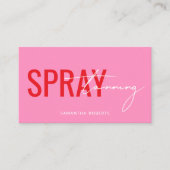 Moderne spray tan QR-code roze Visitekaartje (Voorkant)