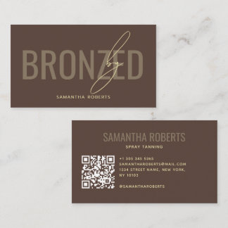 Moderne spraytan QR-code bruin Visitekaartje