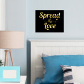 Moderne "Spread the love" citaat typografie zwart Folie Afdrukken (Insitu (Slaapkamer))