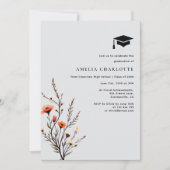 Moderne Spring Wildflower Graduation Party Kaart (Voorkant)