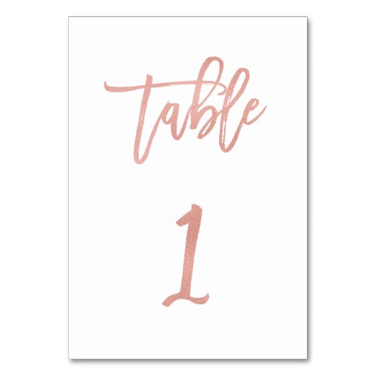 Moderne sproeiertafel Roos gouden bruiloft Nummer  Kaart (Achterkant)