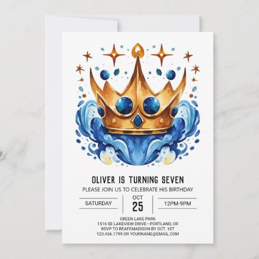 Moderne sprookje prins kroonverjaardag kaart (Voorkant)