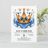 Moderne sprookje prins kroonverjaardag kaart (Staand voorkant)