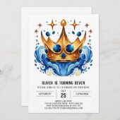 Moderne sprookje prins kroonverjaardag kaart (Voorkant / Achterkant)