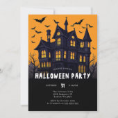 Moderne Spukhuis | Halloweenfeest Kaart (Voorkant)